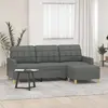Image de vidaXL Canapé Repose-pieds Gris foncé