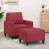 Image de vidaXL Fauteuil avec repose-pied - Rouge bordeaux