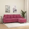 Image de vidaXL Canapé 3 pl. avec repose-pieds