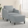 Image de VIDAXL Fauteuil avec repose-pied - Gris clair
