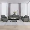 Image de vidaXL Ensemble de Canapés - Gris Foncé