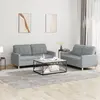 Image de vidaXL Ensemble de canapés 2 pcs avec coussins - Gris clair
