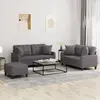 Image de vidaXL Ensemble canapés 3 pcs - Gris similicuir