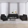 Image de vidaXL Ensemble de Canapés avec Pouf - Coussin Noir Similicuir