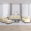 Image de vidaXL Canapés avec repose-pied - Crème