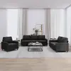 Image de vidaXL Ensemble canapé 3 pcs avec coussins - Noir Velours