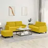 Image de vidaXL Ensemble de canapés 3 pcs avec coussins - Jaune Velours