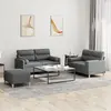 Image de vidaXL Ensemble de canapés - Coussins gris foncé