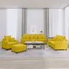 Image de vidaXL - Ensemble de canapés 4 pcs Jaune Velours
