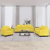 Image de vidaXL Ensemble de Canapés 3 pcs - Jaune Clair
