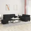 Image de vidaXL Ensemble de canapés 3 pcs - Noir similicuir