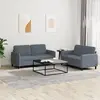 Image de vidaXL Ensemble de Canapés - Gris Foncé