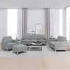 Image de vidaXL Ensemble de Canapés - Gris Clair Tissu
