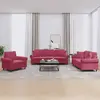 Image de vidaXL Ensemble de canapés 3 pcs - Rouge bordeaux velours