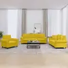 Image de vidaXL Canapés 3 pcs - Jaune velours