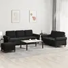 Image de vidaXL Ensemble de canapés 3 pcs - Noir - Velours