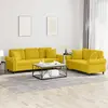 Image de vidaXL Ensemble de canapés 2 pcs jaune velours