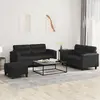 Image de vidaXL Ensemble de canapés 3 pcs - Noir