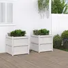 Image de vidaXL Jardinières 2 pcs blanc bois de pin massif