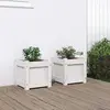 Image de VidaXL Jardinières bois de pin - Blanc