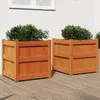 Image de vidaXL Jardinières cire marron pin massif