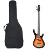 Image de vidaXL Guitare basse électrique - Marron/Noir