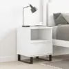 Image de vidaXL Table de chevet blanc classique