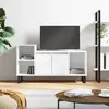 Image de vidaXL Meuble TV Blanc 100x35x55 cm - Bois d'ingénierie