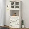 Image de vidaXL Buffet haut VIGO blanc 80x40x176 cm bois massif de pin
