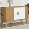 Image de vidaXL Buffet OLDEN Pin Blanc Marron