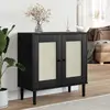 Image de VidaXL Buffet SENJA Rotin Noir - Bois massif