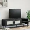 Image de vidaXL Meuble Télé SENJA - Noir - Bois de Pin