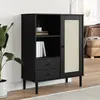 Image de vidaXL Buffet - Aspect rotin noir