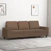 Image de vidaXL Canapé à 3 places - Marron - Tissu