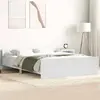 Image de vidaXL Cadre de lit sans matelas blanc 135x190 cm