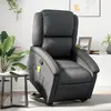 Image de vidaXL Fauteuil de massage inclinable - Noir Cuir