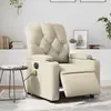 Image de vidaXL Fauteuil de massage inclinable - Crème similicuir