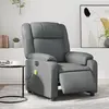 Image de vidaXL Fauteuil Massage Électrique - Gris Similicuir