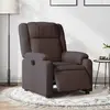 Image de VidaXL Fauteuil inclinable électrique Marron foncé Tissu