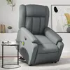 Image de vidaXL Fauteuil inclinable de massage - Gris similicuir