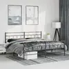 Image de vidaXL Cadre de lit métal sans matelas avec pied de lit noir 193x203cm