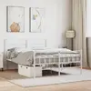 Image de vidaXL Cadre de lit métal sans matelas et pied de lit blanc 140x190 cm