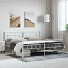 Image de vidaXL Cadre de lit métal sans matelas et pied de lit blanc 183x213 cm