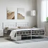 Image de vidaXL Cadre de lit métal sans matelas et pied de lit blanc 193x203 cm