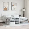 Image de vidaXL Cadre de lit métal sans matelas et pied de lit blanc 200x200 cm
