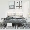 Image de vidaXL Cadre de lit métal sans matelas avec pied de lit noir 135x190cm
