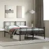Image de vidaXL Cadre de lit métal sans matelas avec pied de lit noir 140x190cm
