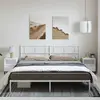 Image de vidaXL Cadre de lit métal sans matelas et tête de lit blanc 183x213 cm