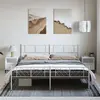 Image de vidaXL Cadre de lit métal sans matelas et pied de lit blanc 193x203 cm