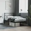 Image de vidaXL Cadre de lit métal sans matelas avec tête de lit noir 75x190 cm